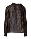 GIVENCHY GIVENCHY WOMAN TOP BROWN SIZE 8 SILK, ELASTANE