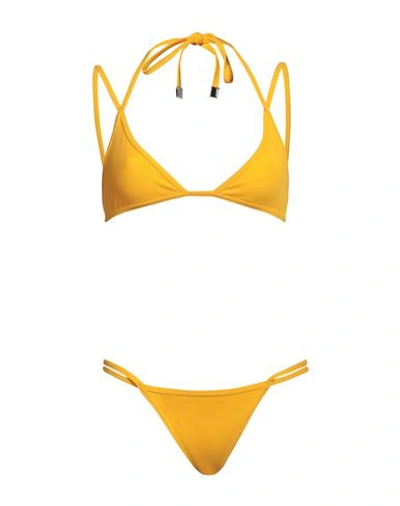 Attico The  Woman Bikini Yellow Size M Polyamide, Elastane