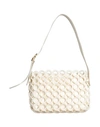 Jil Sander Woman Shoulder Bag Ivory Size - Leather, Textile Fibers In White