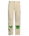 OFF-WHITE OFF-WHITE MAN PANTS BEIGE SIZE 31 COTTON, WOOL, ACRYLIC, RAYON, POLYESTER