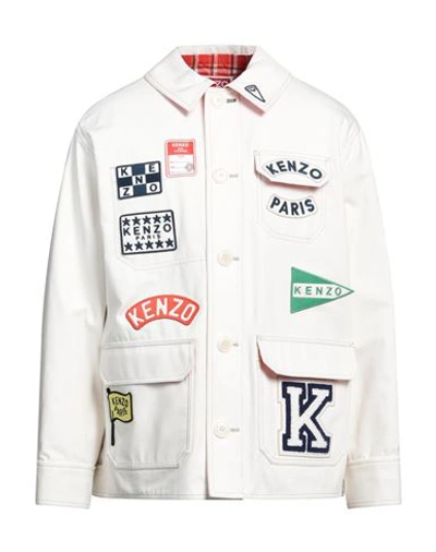 Kenzo Man Jacket White Size M Cotton In Off White