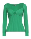 Stella Mccartney Gathered Ring Technical Knit Sweater In Green