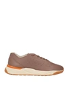 Santoni Man Sneakers Brown Size 12.5 Soft Leather In Brown