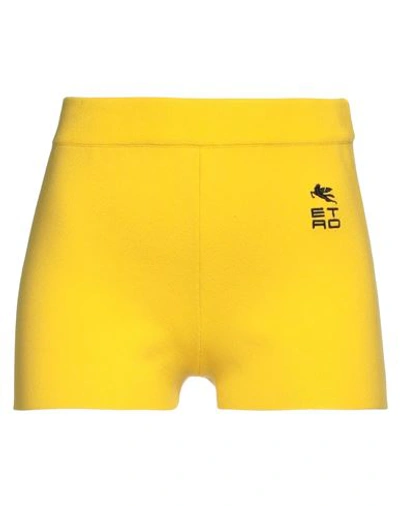 Etro Woman Shorts & Bermuda Shorts Yellow Size 6 Viscose, Polyester