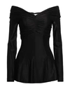 Rabanne Woman Top Black Size 8 Viscose, Elastane