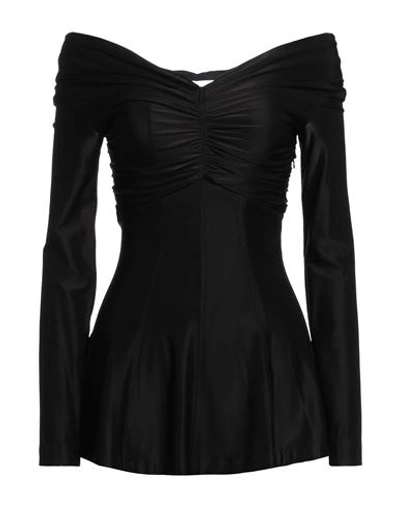 Rabanne Woman Top Black Size 6 Viscose, Elastane
