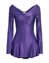 Rabanne Woman Top Purple Size 6 Viscose, Elastane