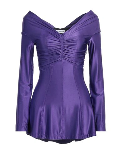 Rabanne Woman Top Purple Size 2 Viscose, Elastane