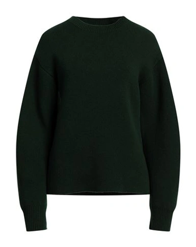 Jil Sander Woman Sweater Dark Green Size 4 Wool, Cashmere