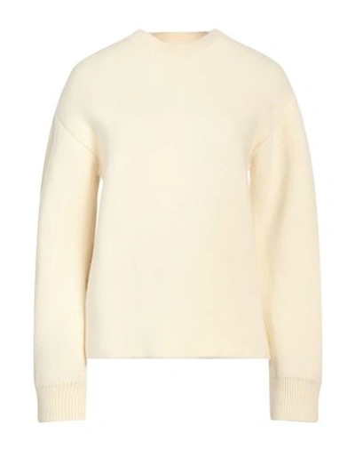 Jil Sander Woman Sweater Cream Size 6 Wool, Cashmere In White