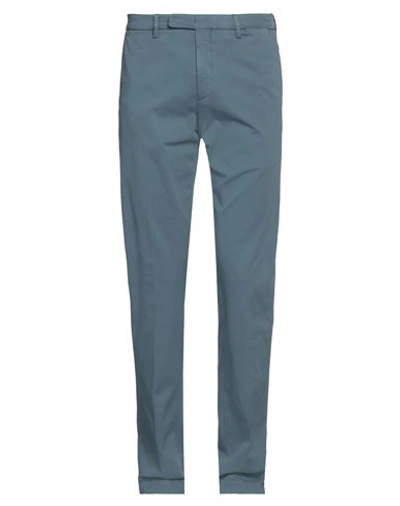 Boglioli Man Pants Slate Blue Size 42 Cotton, Elastane