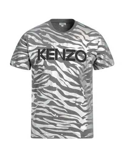 Kenzo Man T-shirt Grey Size Xl Cotton, Elastane
