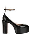 Valentino Patent Leather Ankle-strap Platform Pumps In Black