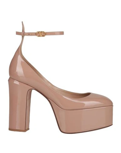 Valentino Garavani Woman Pumps Blush Size 11 Leather In Pink