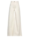 CHLOÉ CHLOÉ WOMAN PANTS IVORY SIZE 8 COTTON, HEMP