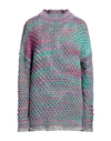 Attico The  Woman Turtleneck Pink Size 6 Cotton, Polyamide In Pink