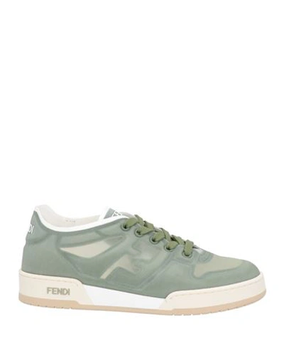 Fendi Woman Sneakers Green Size 9 Textile Fibers