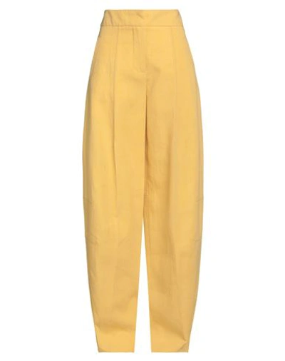Jacquemus Woman Pants Yellow Size 2 Linen, Viscose, Polyester, Elastane