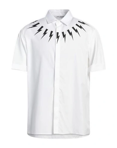 Neil Barrett Man Shirt White Size Xl Cotton