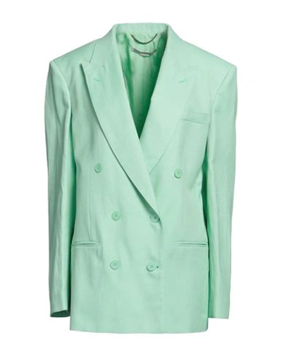 Stella Mccartney Oversized Double-breasted Twill Blazer In Fluo Mint