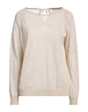 Maliparmi Malìparmi Woman Sweater Beige Size M Linen, Polyester, Viscose, Lurex