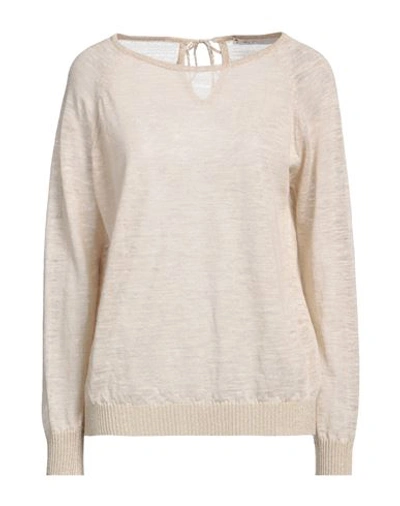 Maliparmi Malìparmi Woman Sweater Beige Size M Linen, Polyester, Viscose, Lurex In Beige