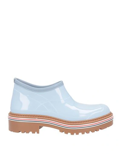 Thom Browne Man Ankle Boots Sky Blue Size 10 Rubber