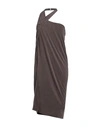 Jacquemus Woman Midi Skirt Dark Brown Size L Cupro, Elastane