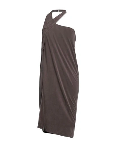 Jacquemus Woman Midi Dress Dark Brown Size M Cupro, Elastane