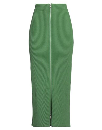 Jil Sander Woman Maxi Skirt Green Size 6 Cotton