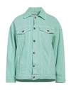 Hinnominate Woman Denim Outerwear Light Green Size S Cotton In Green