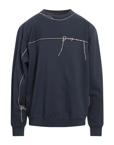 Jacquemus Man Sweatshirt Navy Blue Size Xxl Cotton