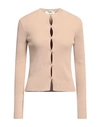 Fendi Woman Cardigan Beige Size 6 Cotton, Polyamide, Elastane