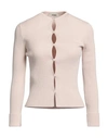 FENDI FENDI WOMAN CARDIGAN BLUSH SIZE 6 COTTON, POLYAMIDE, ELASTANE