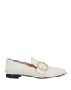 Bally Woman Loafers Ivory Size 10 Calfskin In White