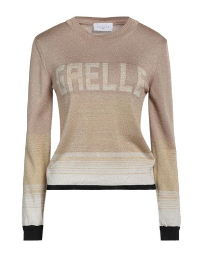 Gaelle Paris Gaëlle Paris Woman Sweater Khaki Size 2 Viscose, Metallic Fiber, Polyamide In Beige