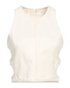 CHLOÉ CHLOÉ WOMAN TOP CREAM SIZE 8 COTTON, HEMP