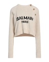 Balmain Woman Sweater Ivory Size 12 Cotton, Polyamide, Viscose In White