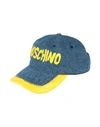 MOSCHINO MOSCHINO MAN HAT BLUE SIZE ONESIZE COTTON