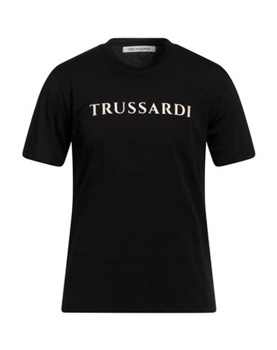Trussardi Man T-shirt Black Size Xxxl Cotton