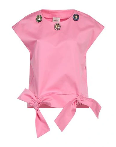 Mariuccia Woman Top Pink Size Xl Cotton, Elastane