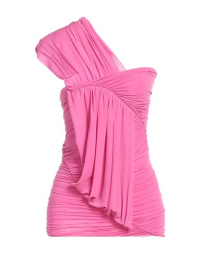 Rick Owens One-shoulder Draped Jersey Top In Pink