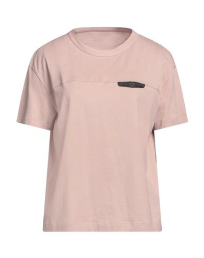 Brunello Cucinelli Woman T-shirt Pastel Pink Size 4xl Cotton