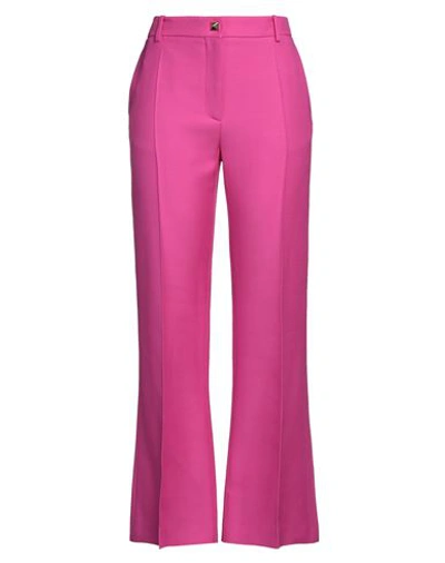 Valentino Garavani Woman Pants Fuchsia Size 8 Virgin Wool, Silk In Pink