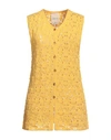 Compagnia Italiana Woman Cardigan Yellow Size S Cotton In Yellow