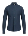 Edizioni Limonaia Man Shirt Navy Blue Size S Linen, Cotton