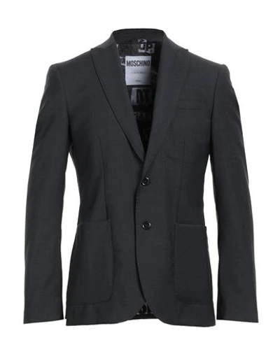 Moschino Man Blazer Steel Grey Size 38 Wool, Polyester, Elastane