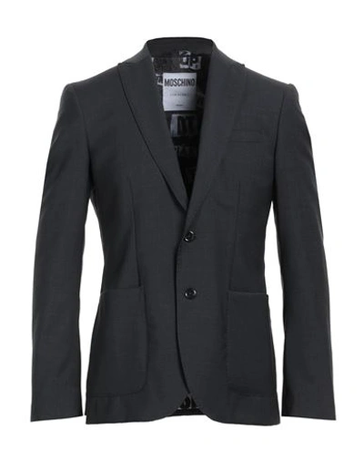 Moschino Man Blazer Steel Grey Size 42 Wool, Polyester, Elastane