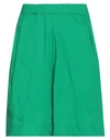 Rose A Pois Rosé A Pois Woman Shorts & Bermuda Shorts Green Size 8 Cotton, Polyamide, Elastane