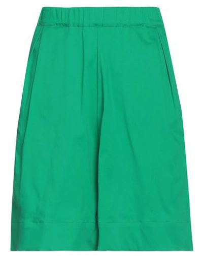 Rose A Pois Rosé A Pois Woman Shorts & Bermuda Shorts Green Size 8 Cotton, Polyamide, Elastane